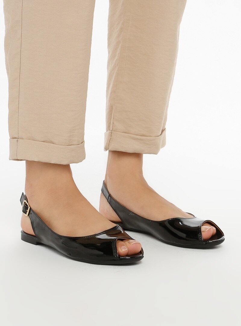 Fox Shoes Siyah Kadın Sandalet B726104508 görsel 7