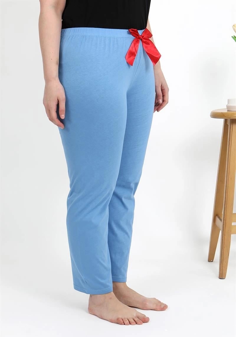 mery Moda Kadın Pamuklu Büyük Beden Alt Pijama Mavi Beruflic görsel 3