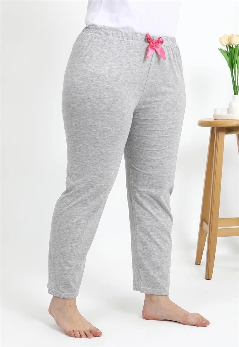 mery Kadın Pamuklu Büyük Beden Alt Pijama Gri Mery görsel 3
