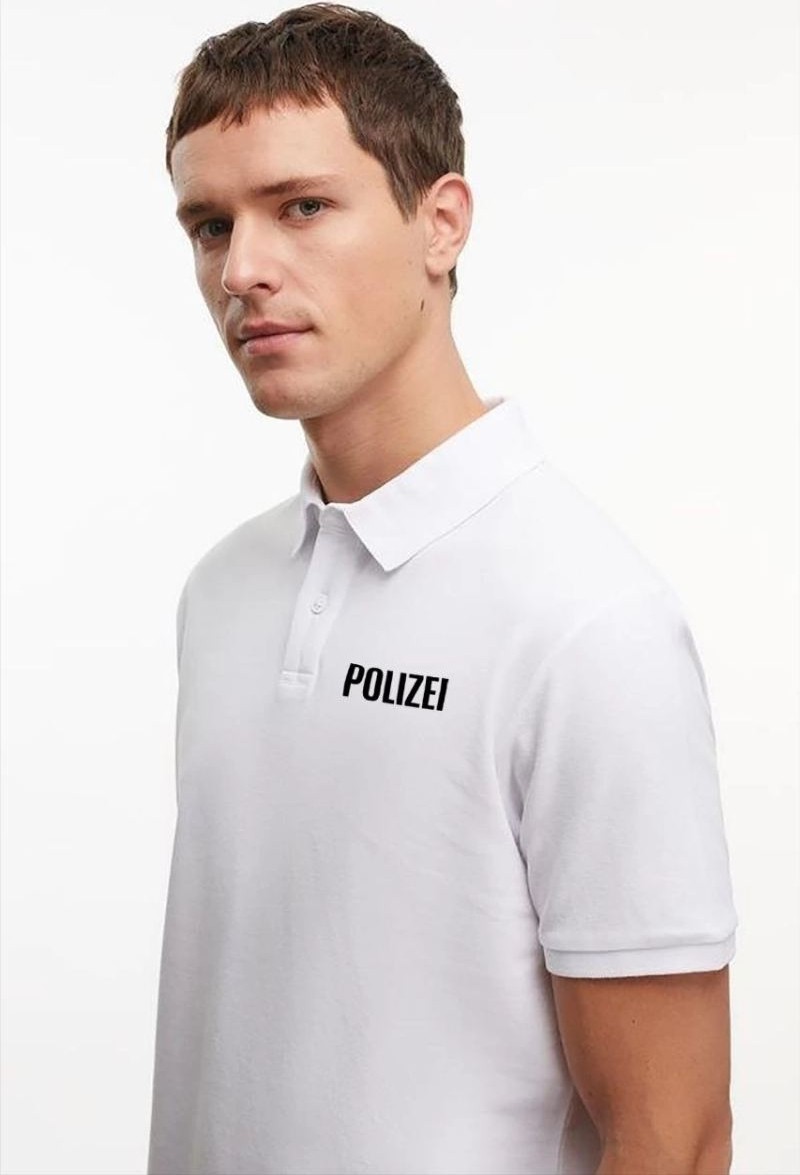 Fantastik Store Erkek Polo Yaka Düğmeli Tişört Pike Baskılı T-Shirt - Beyaz görsel 2