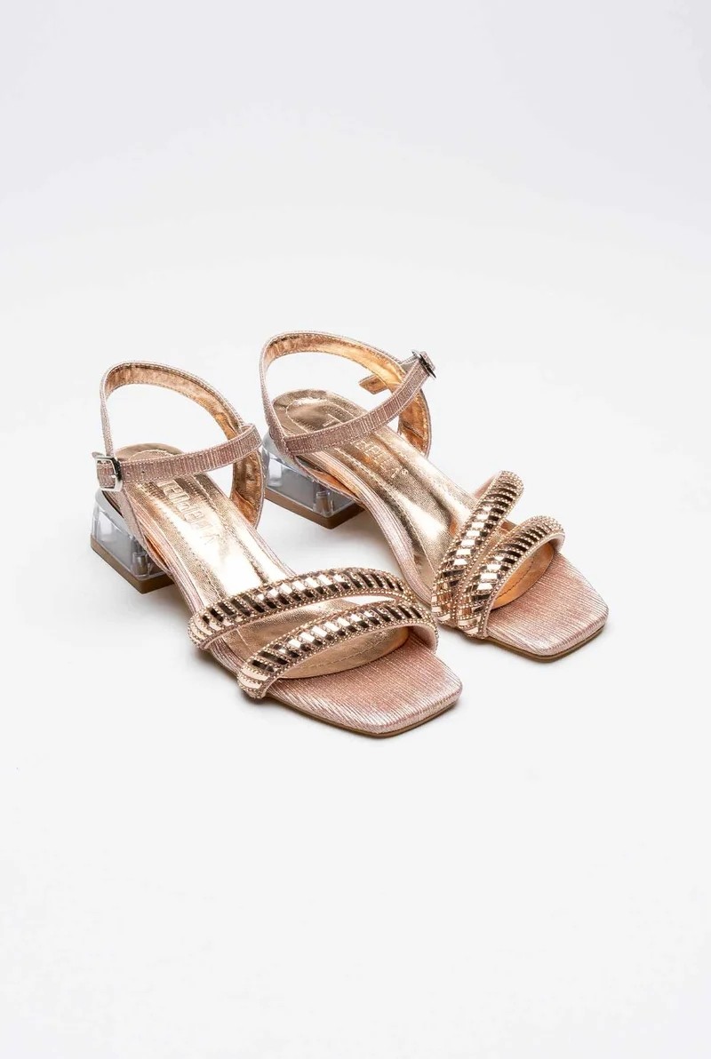 Fantastik Store Rose Gold Taşlı Kadın Topuklu Sandalet TR25MY04D görsel 6