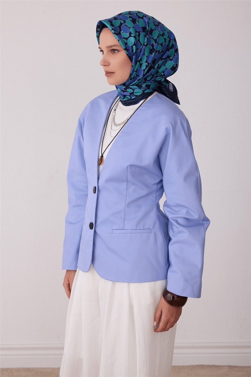 Belli Geometrik Desen Tivil Ipek Eşarp E26KA4422D02-82 görsel 2