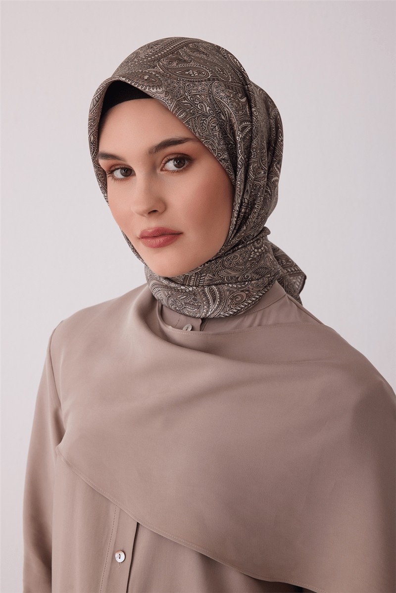 Belli Etnik Desen Tivil Ipek Eşarp E26KA4404D01-05 görsel 8