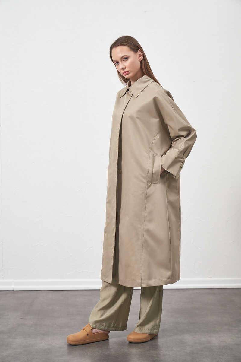 Mevra Oversize Trenchcoat Ceket Çağla görsel 2
