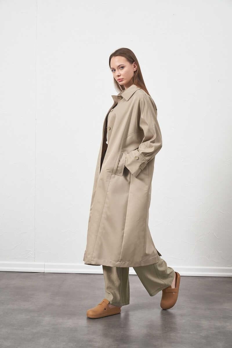 Mevra Oversize Trenchcoat Ceket Çağla görsel 3