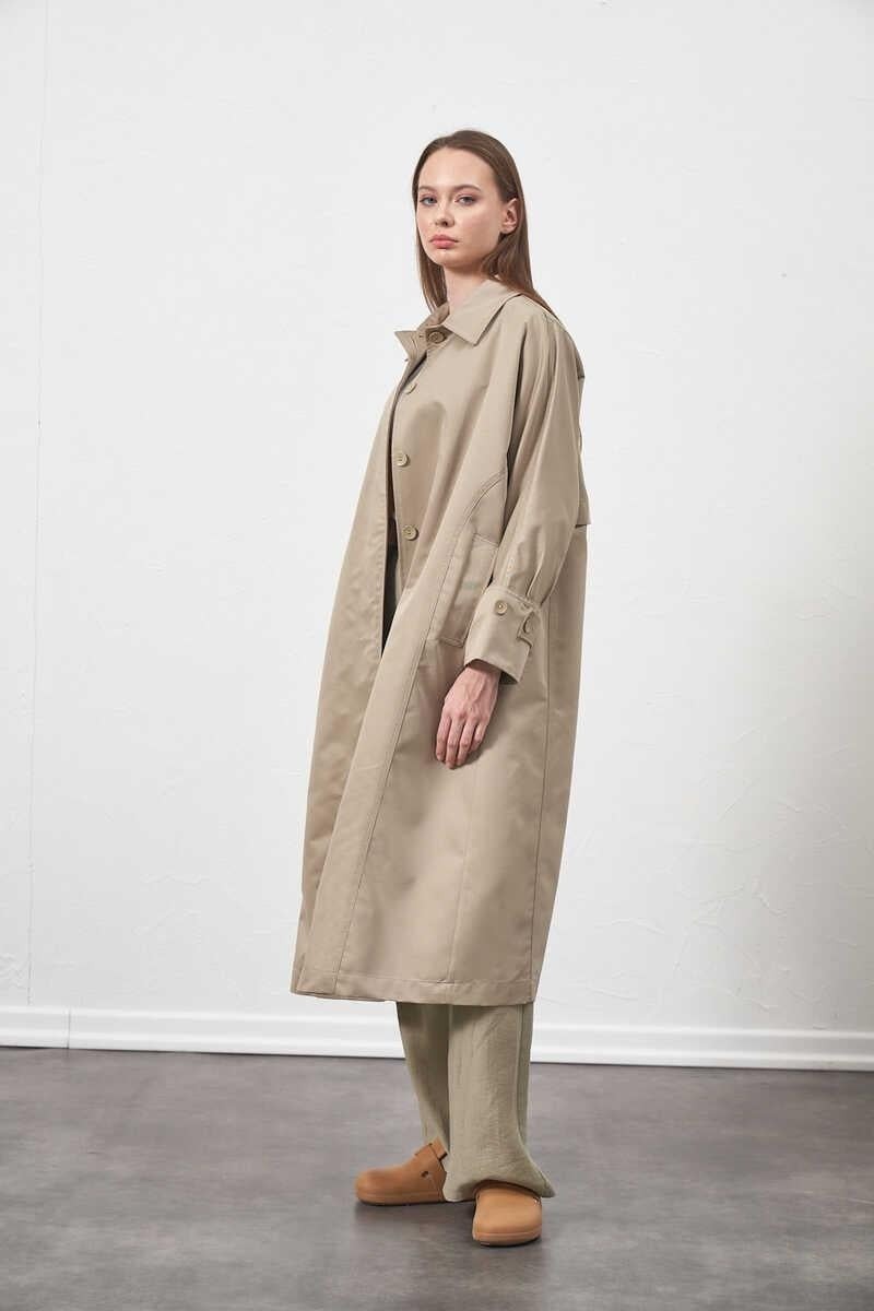 Mevra Oversize Trenchcoat Ceket Çağla görsel 4
