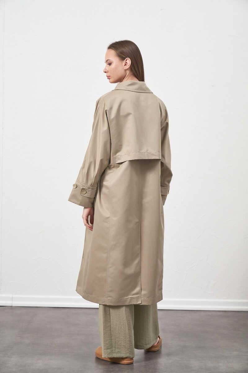 Mevra Oversize Trenchcoat Ceket Çağla görsel 5