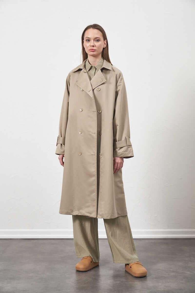 Mevra Tokalı Oversize Trenchcoat Çağla görsel 2
