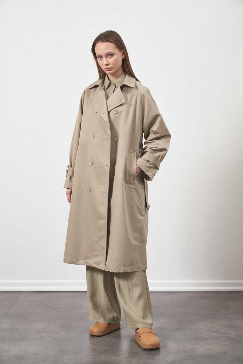 Mevra Tokalı Oversize Trenchcoat Çağla görsel 4