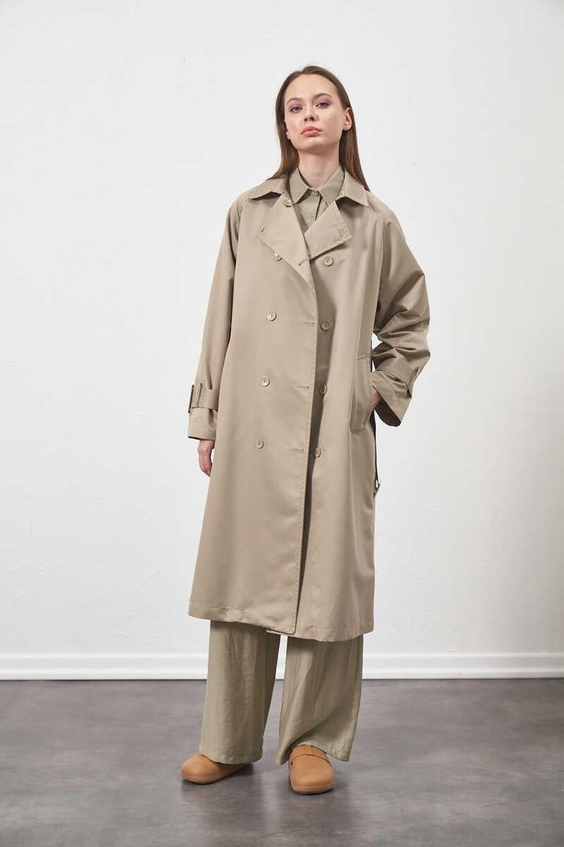 Mevra Tokalı Oversize Trenchcoat Çağla görsel 5
