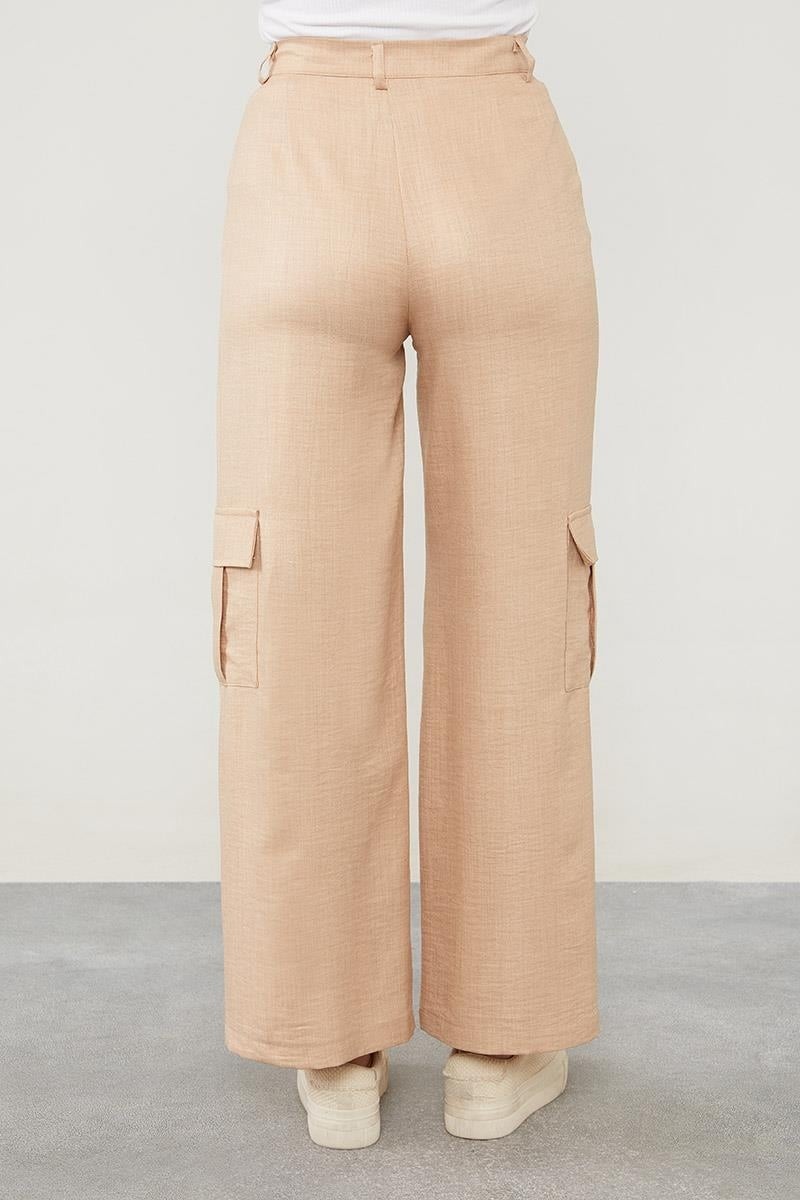 Lêvi D'or Pudra Keten Kargo Pantolon görsel 5