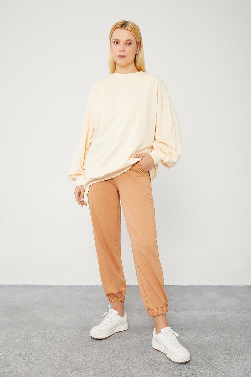 Lêvi D'or Camel Beli Lastikli Jogger Pantolon görsel 2