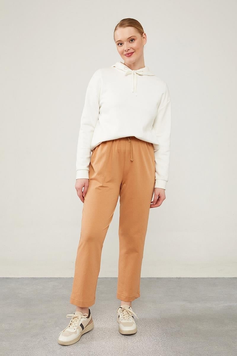 Lêvi D'or Camel Beli Lastikli Bağıcıklı Pantolon görsel 2