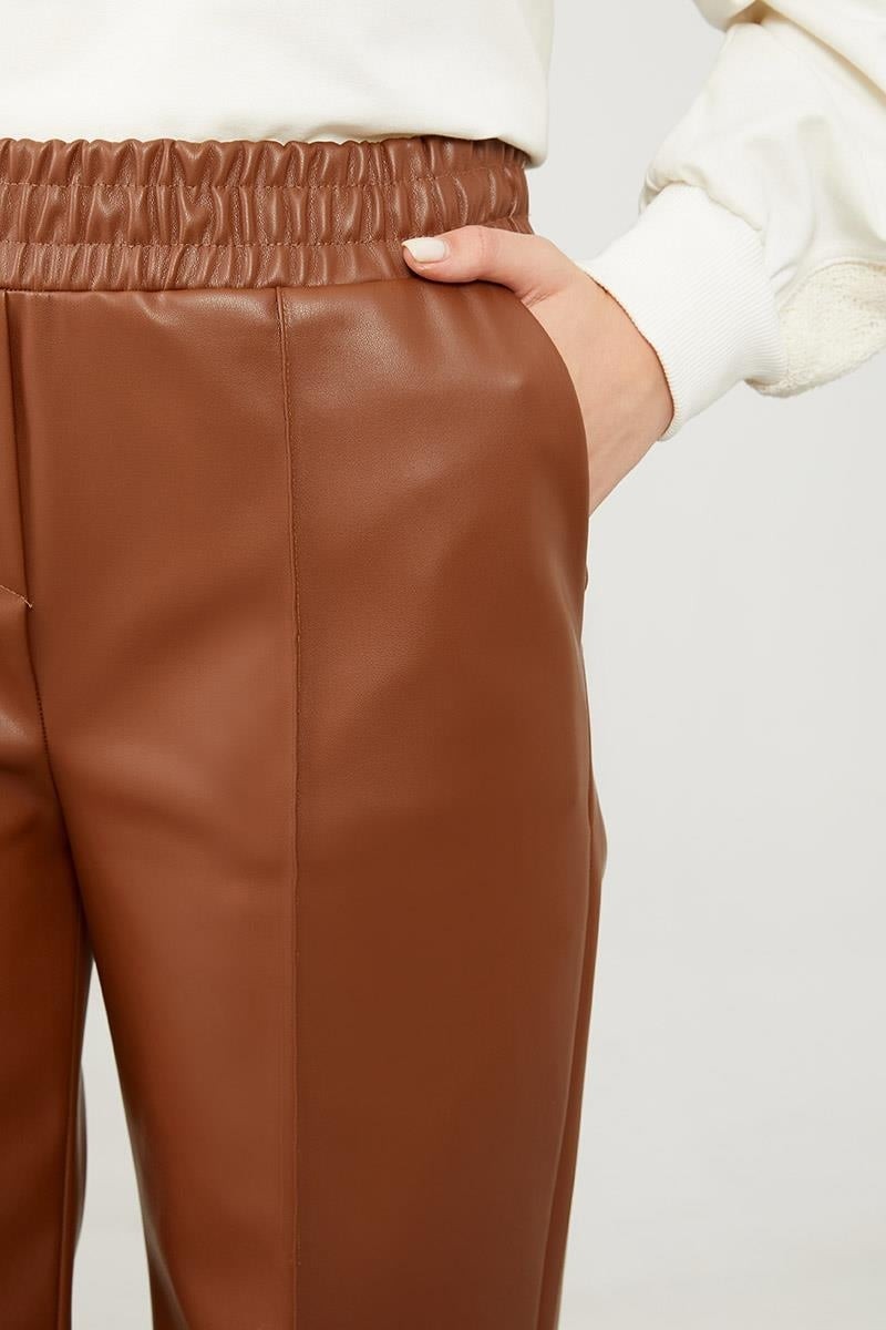 Lêvi D'or Taba Boru Paça Suni Deri Pantolon görsel 4
