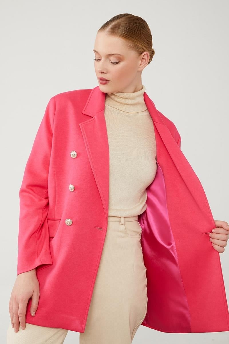 Lêvi D'or Fuşya Spor Blazer Ceket görsel 3