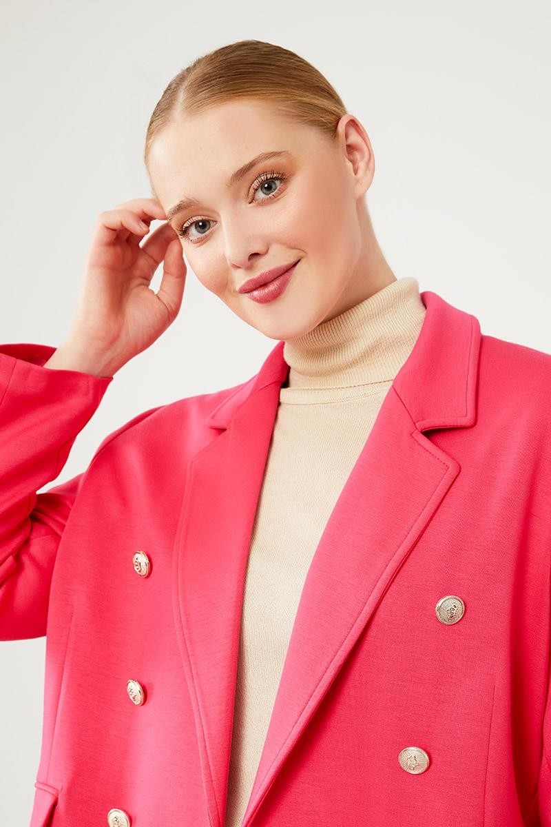 Lêvi D'or Fuşya Spor Blazer Ceket görsel 4