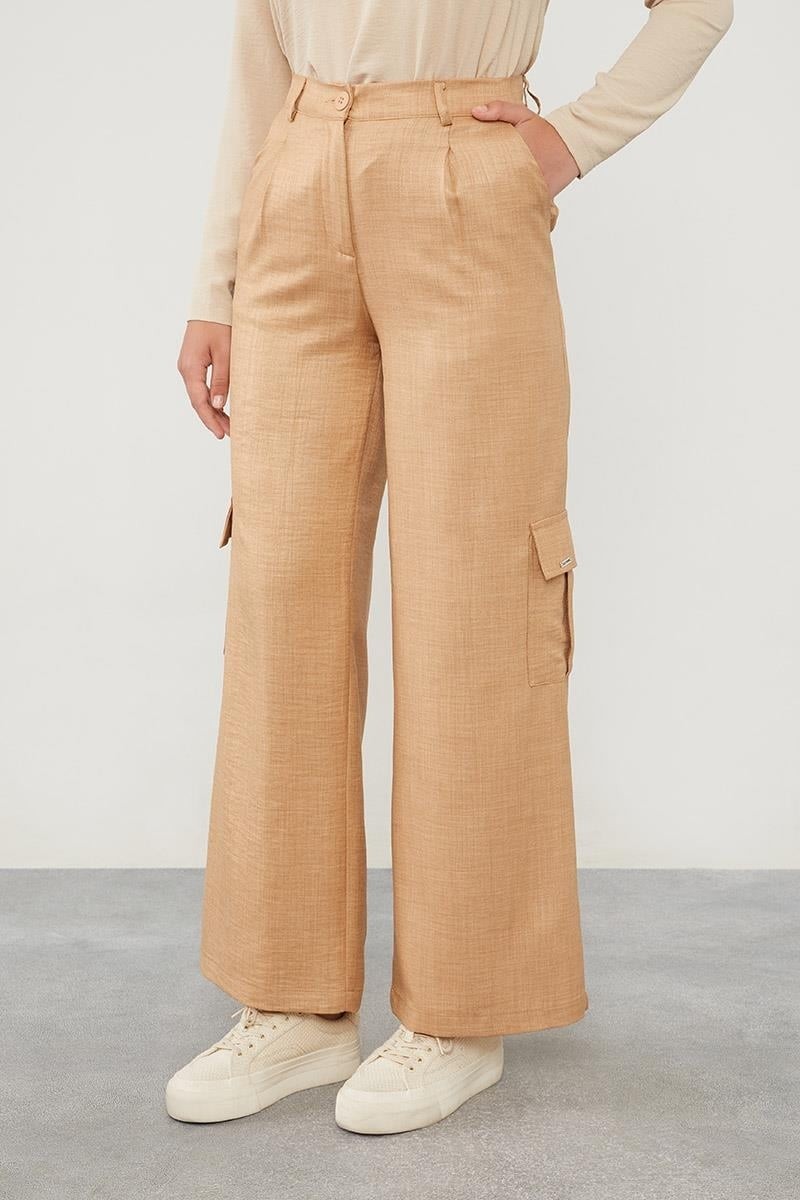 Lêvi D'or Camel Keten Kargo Pantolon