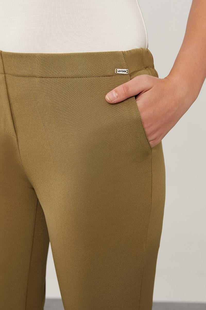 Lêvi D'or Haki Beli Lastikli Cep Detaylı Pantolon görsel 4