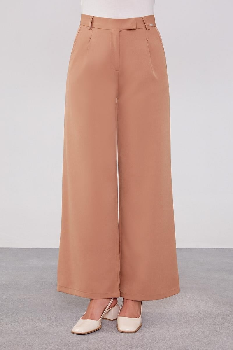 Lêvi D'or Camel Gizli Düğmeli Kumaş Pantolon