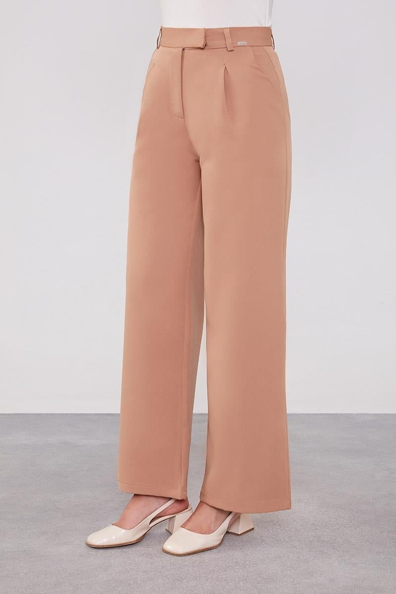 Lêvi D'or Camel Gizli Düğmeli Kumaş Pantolon görsel 2