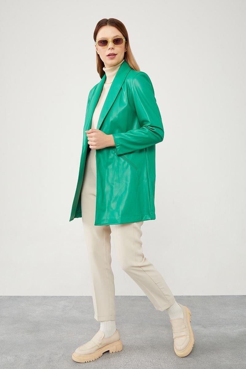 Lêvi D'or Benetton Blazer Astarsız Suni Deri Ceket görsel 2