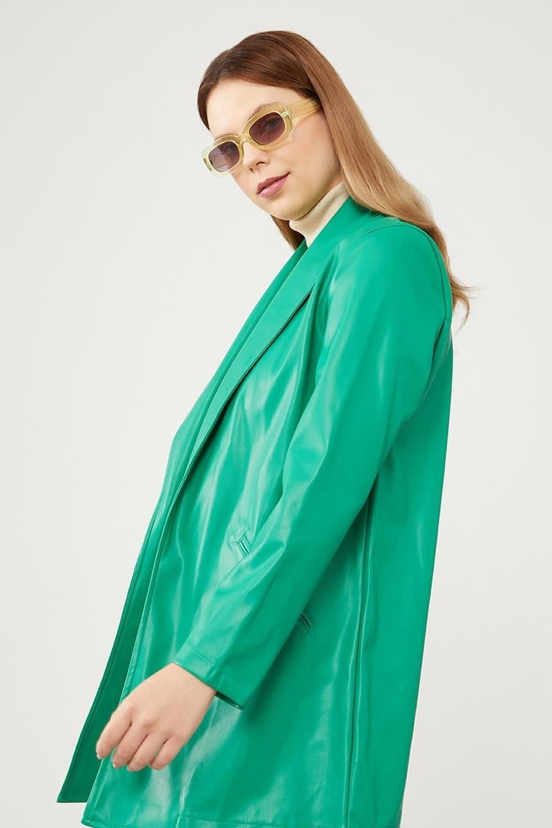 Lêvi D'or Benetton Blazer Astarsız Suni Deri Ceket görsel 3
