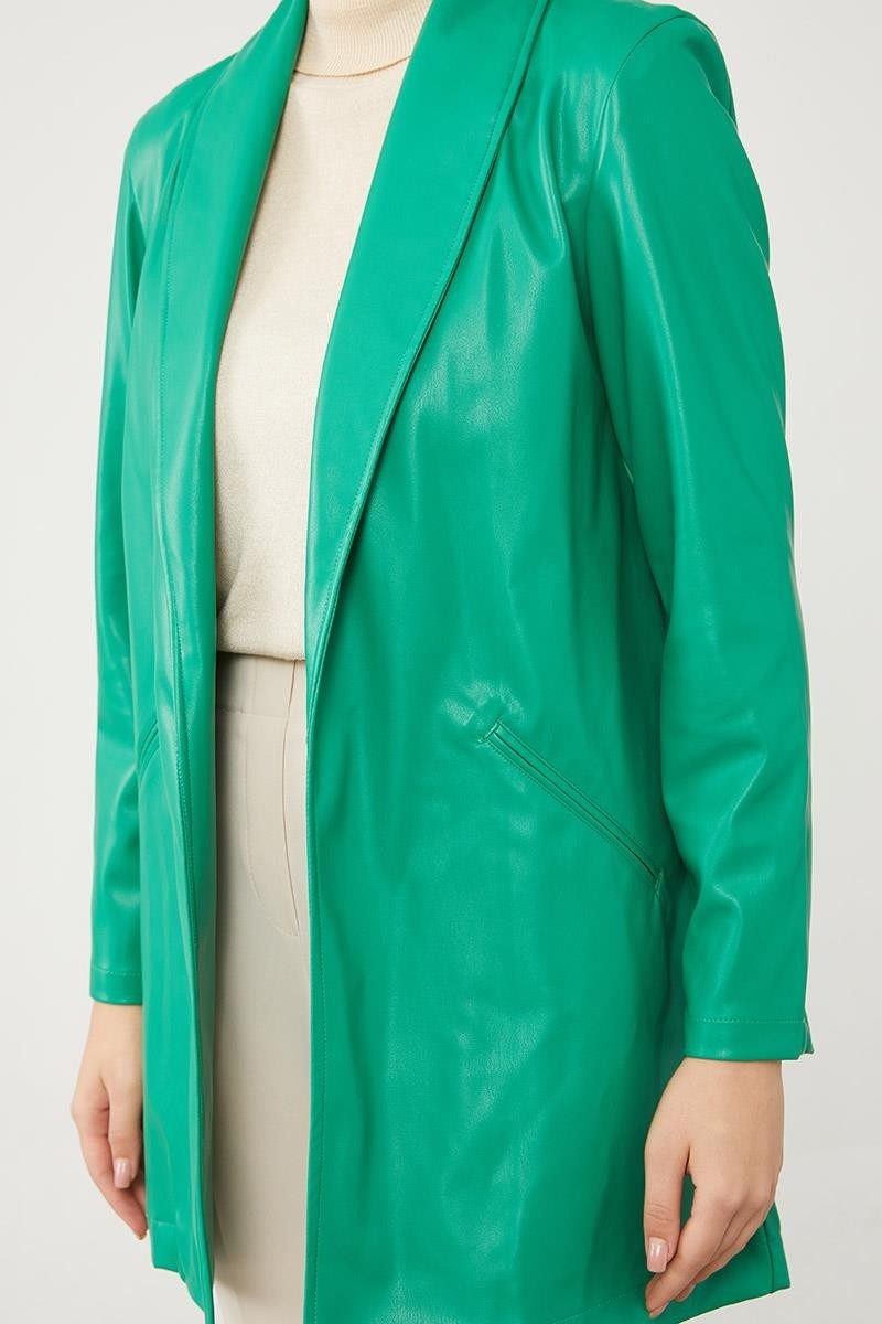 Lêvi D'or Benetton Blazer Astarsız Suni Deri Ceket görsel 4
