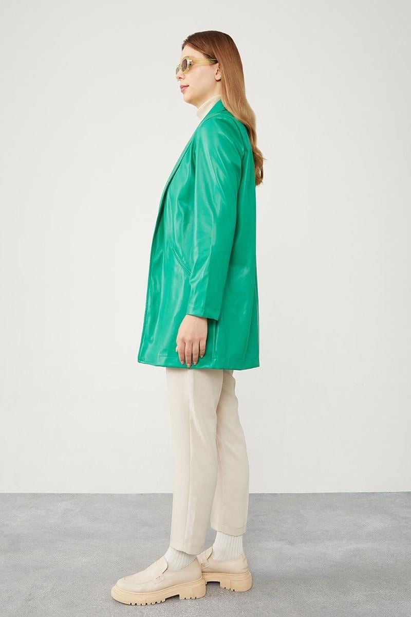 Lêvi D'or Benetton Blazer Astarsız Suni Deri Ceket görsel 5
