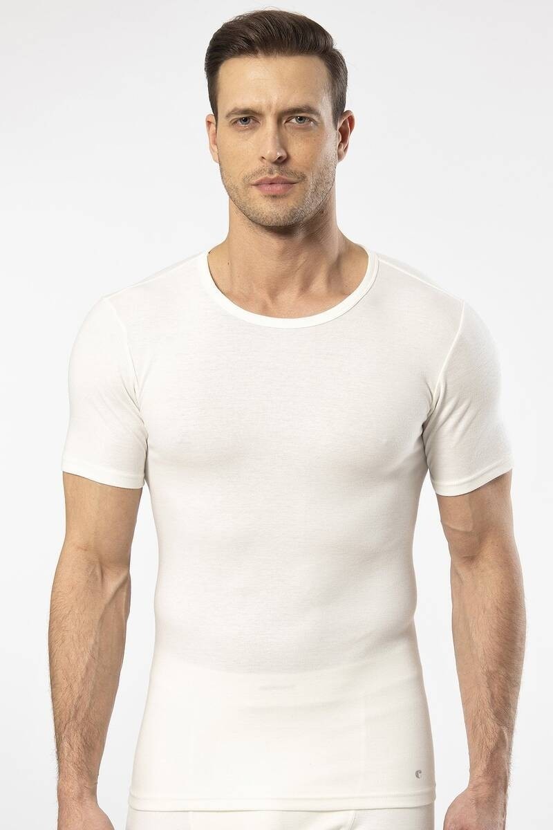 Cacharel - Termal kısa kol bisiklet yaka Beyaz T-Shirt