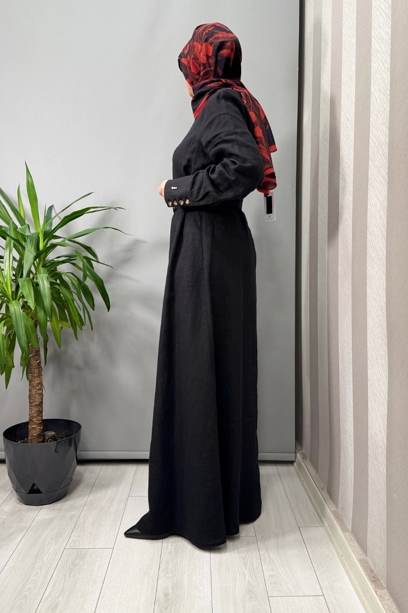 Miss Dalida Beli Kemerli Ceket Siyah T25Y-8018 görsel 2