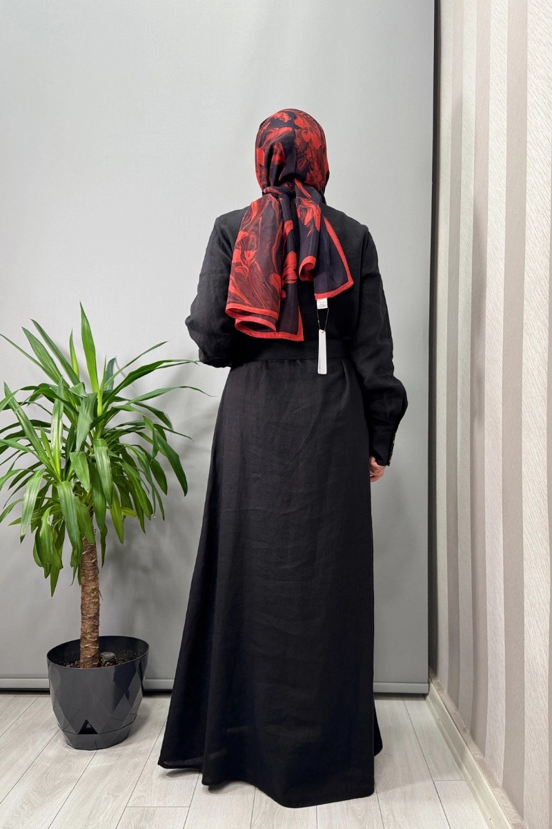 Miss Dalida Beli Kemerli Ceket Siyah T25Y-8018 görsel 3
