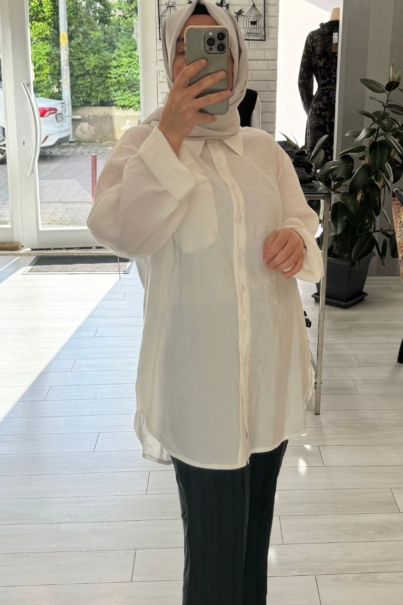 Qooq Orb Gömlek Beyaz 24SS219