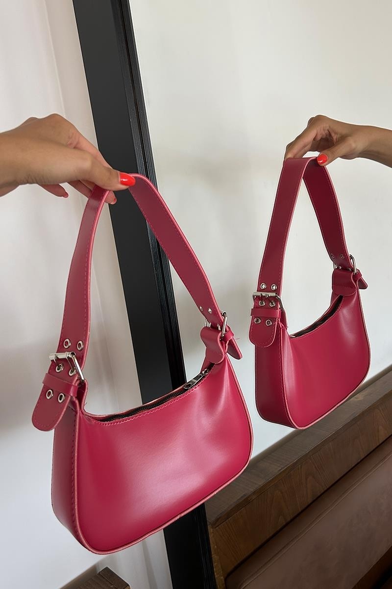 Shule Bags Muse Oval Baget Çanta Pudra Pembe görsel 8