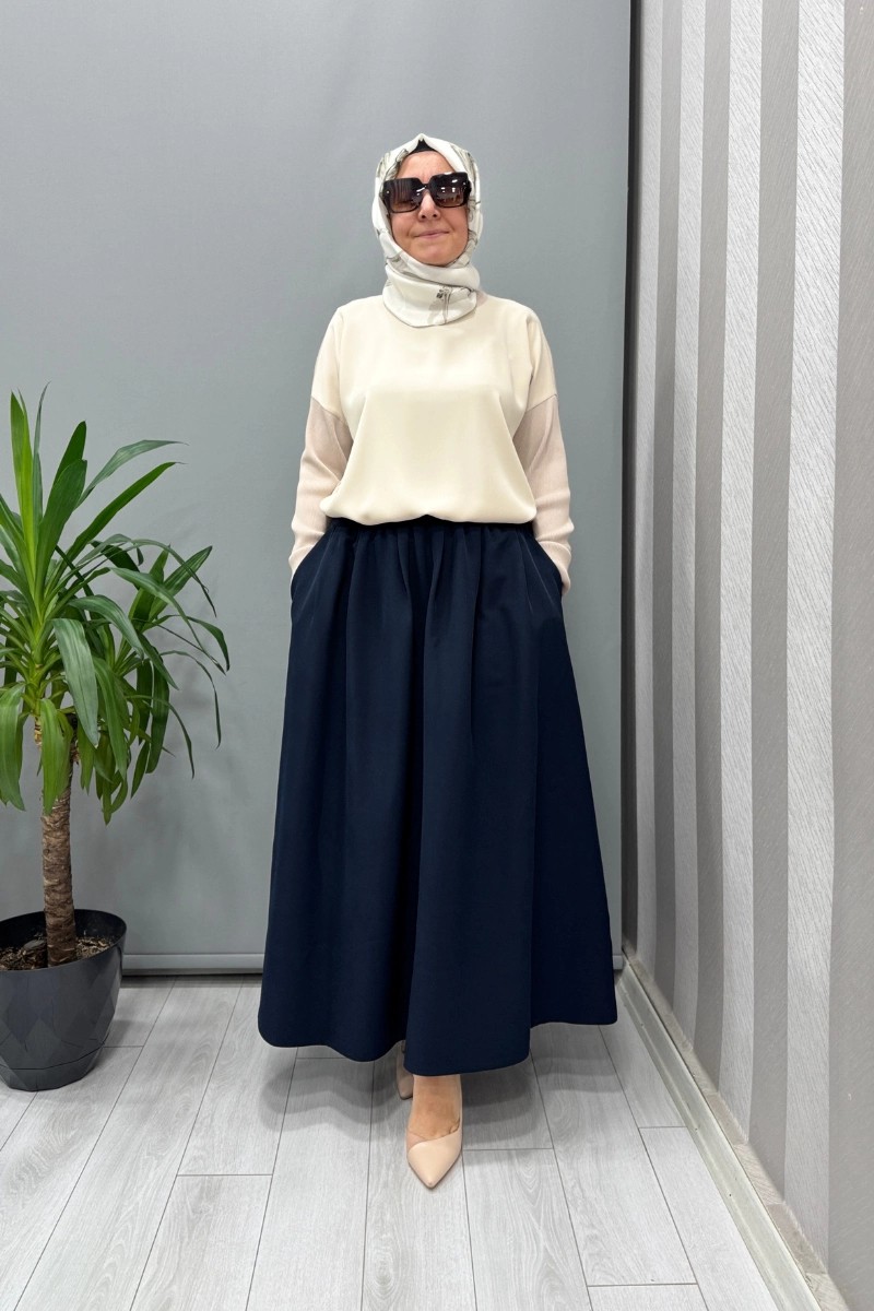 Sentez Lior Kloş Etek Lacivert 5466