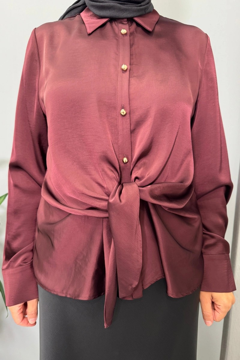 Clande Bluz Bordo 3015 görsel 2