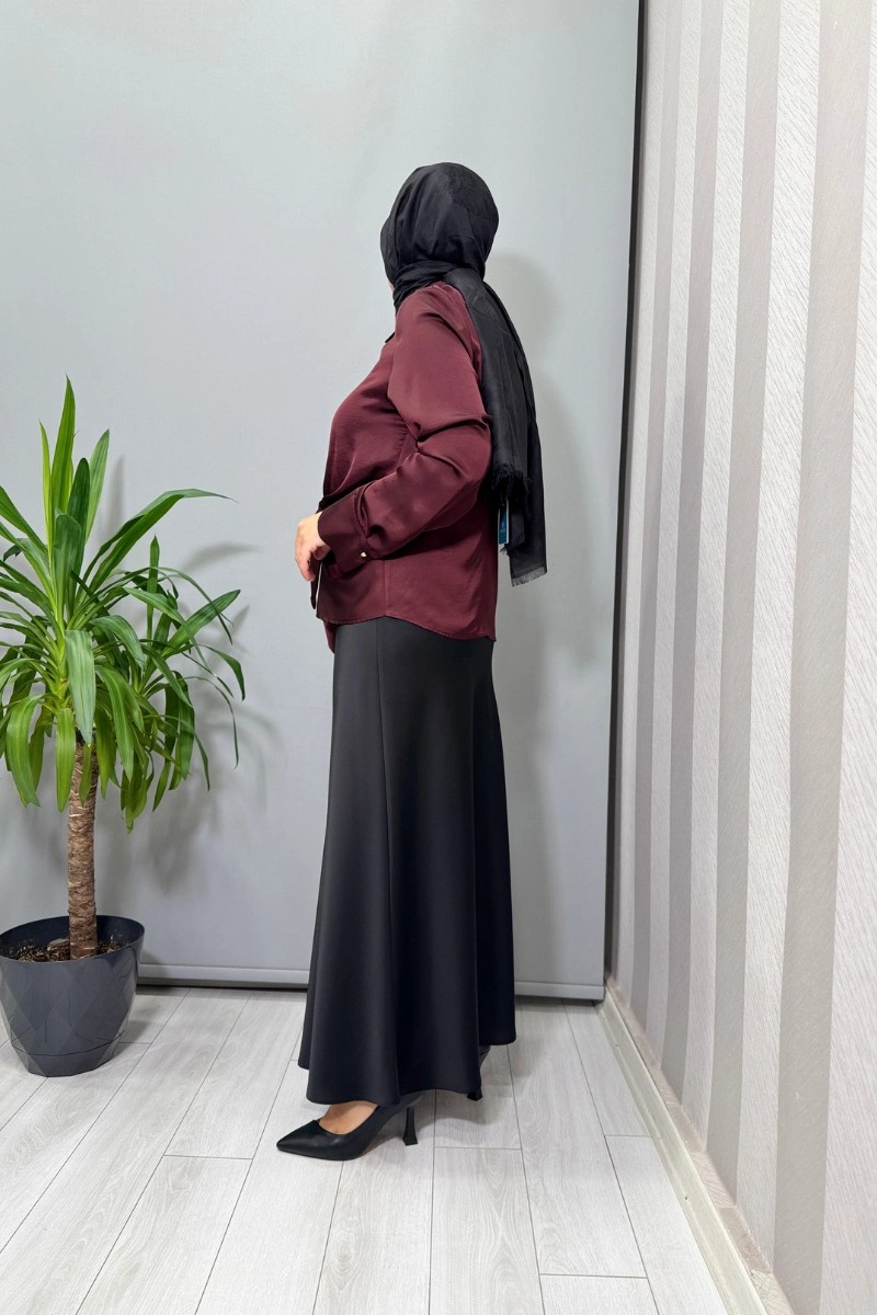 Clande Bluz Bordo 3015 görsel 3