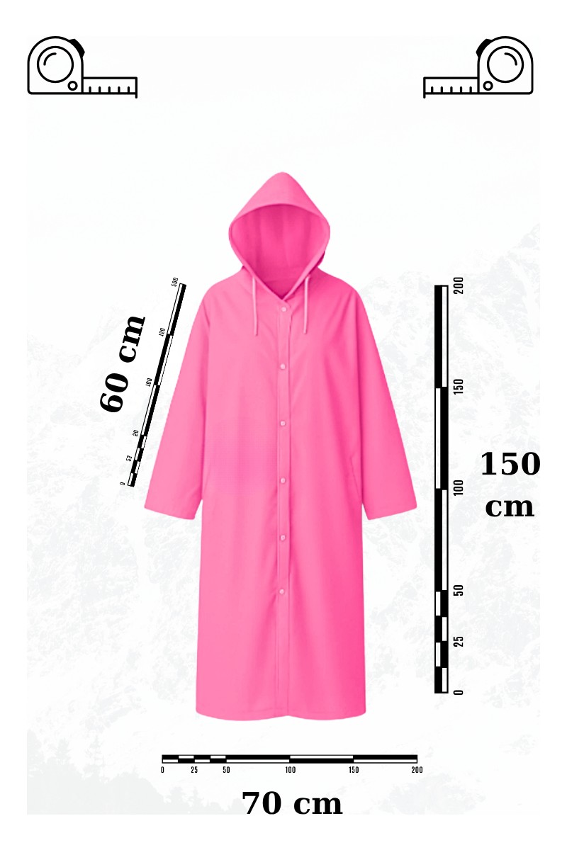 Bonjour Gift & Hobby Siyah Unisex Eva Kumaş Su Rüzgar Geçirmez Yetişkin Yağmurluk görsel 3