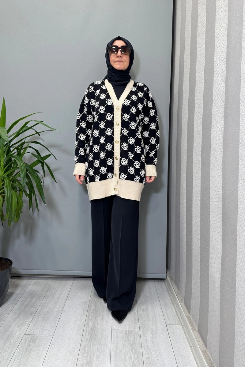 Ghisa Hırka Siyah-Taş 26KOBHRK3347