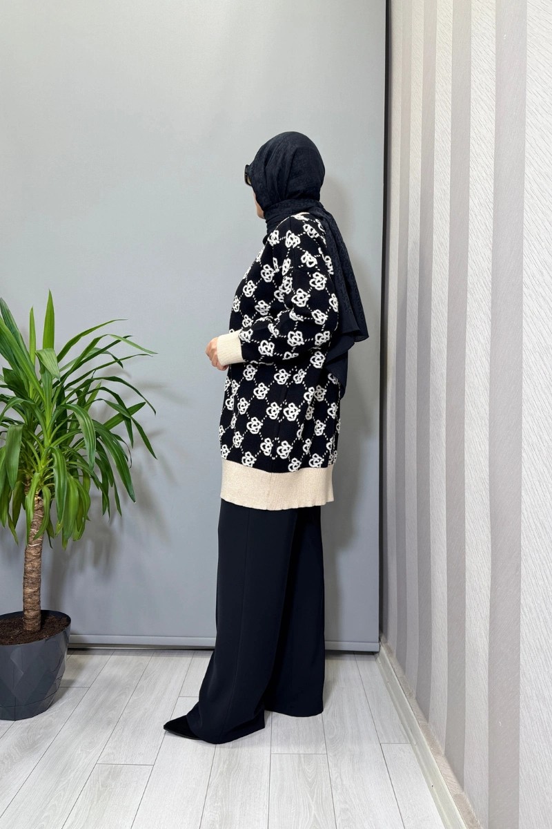 Ghisa Hırka Siyah-Taş 26KOBHRK3347 görsel 2
