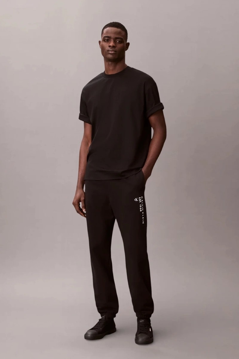 Calvin Klein Havlu Kumaş Calvin 1968 Grafikli Erkek Siyah Eşofman Altı LV14RF248G-UB1