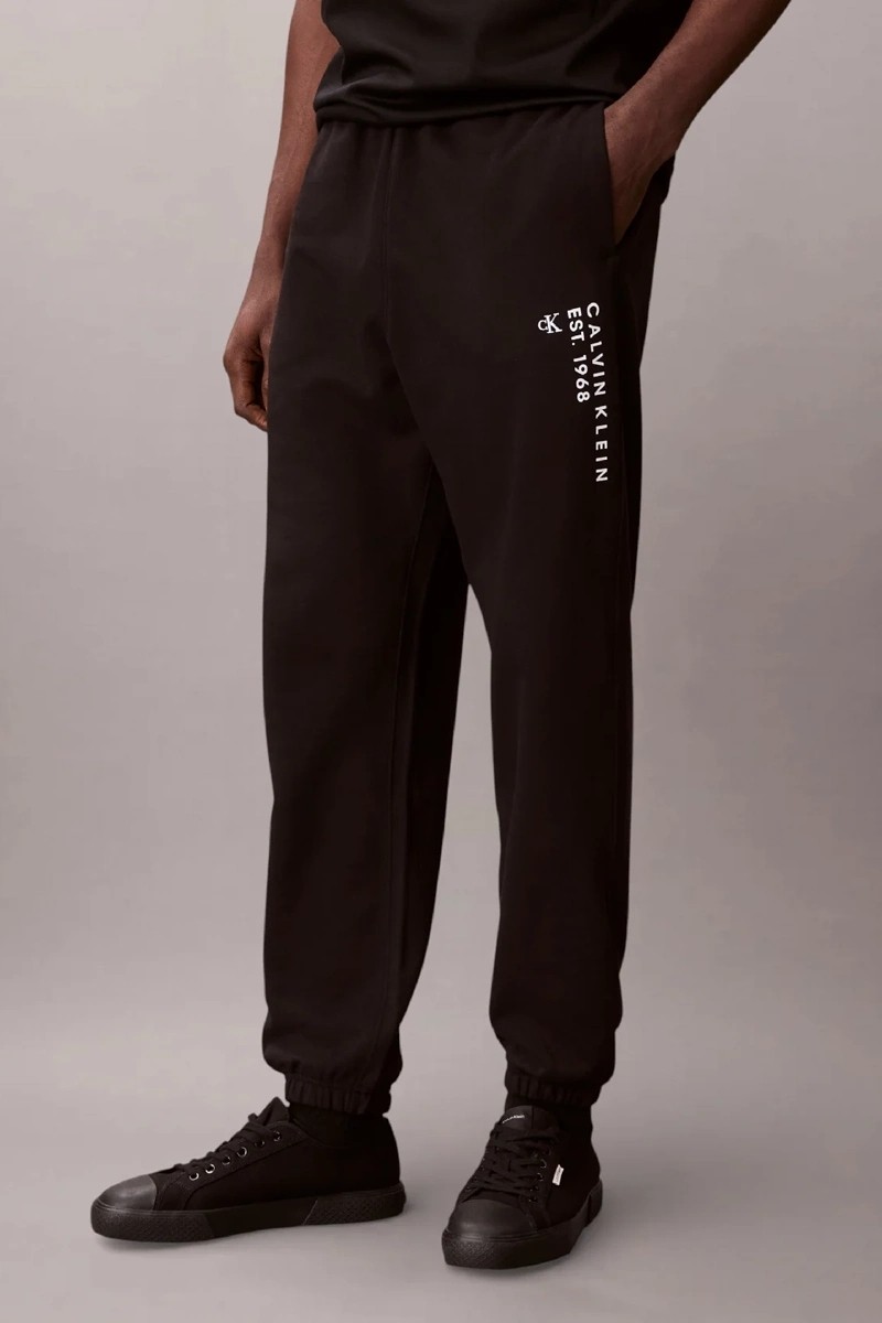 Calvin Klein Havlu Kumaş Calvin 1968 Grafikli Erkek Siyah Eşofman Altı LV14RF248G-UB1 görsel 4