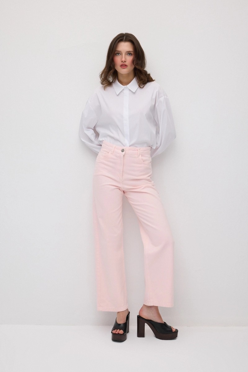 Gusto 5 Cepli Boru Paça Denim Pantolon - Pembe görsel 4