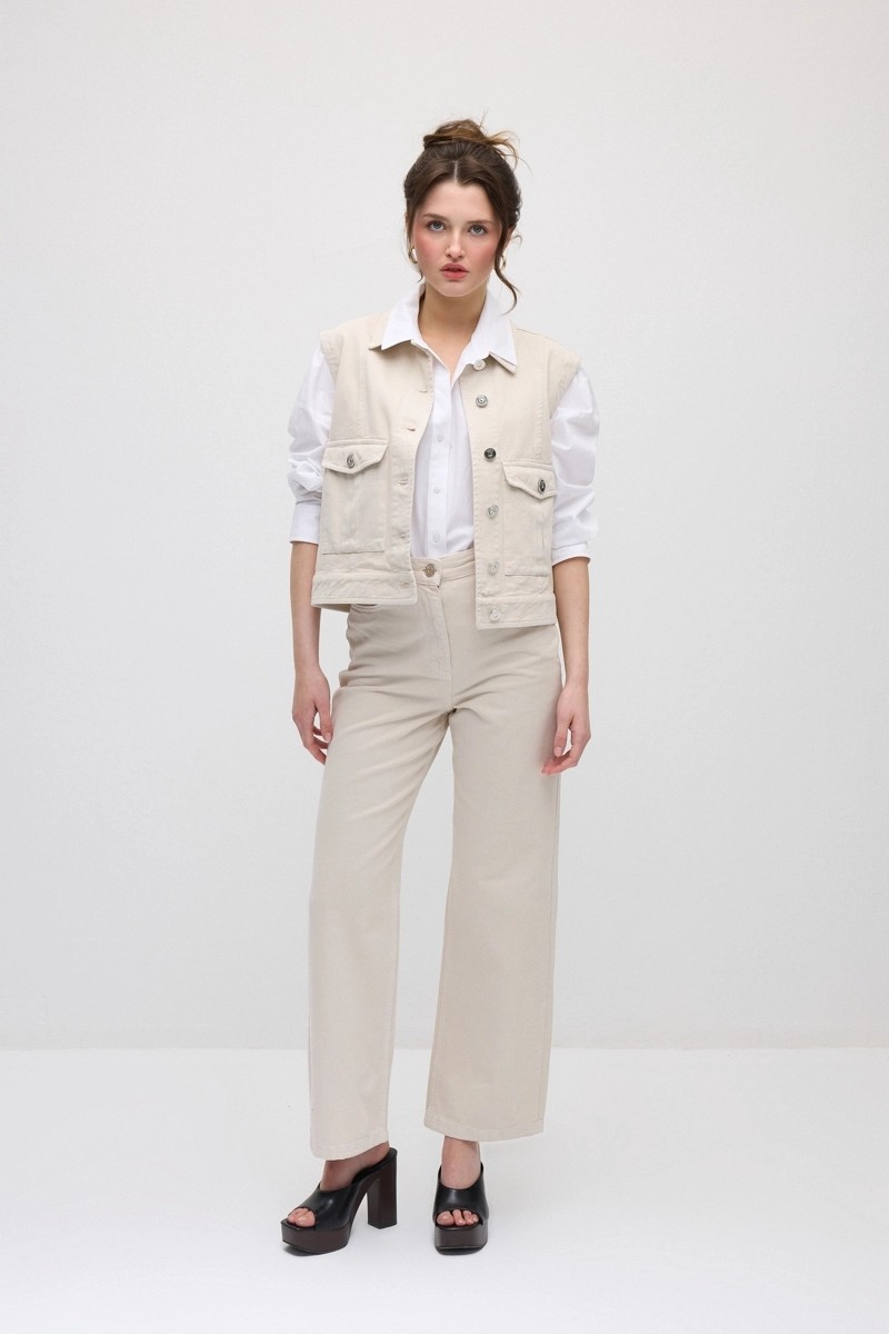 Gusto 5 Cepli Boru Paça Denim Pantolon - Pembe görsel 6