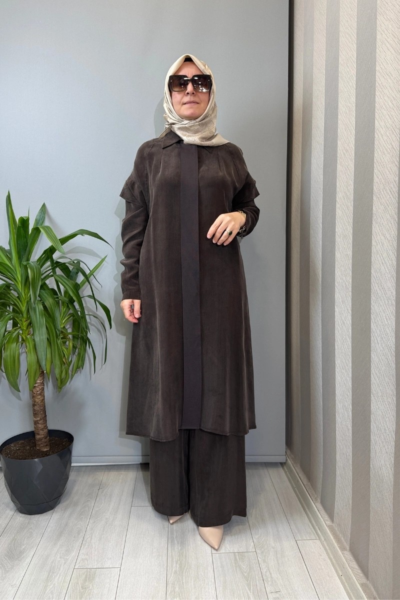 Miss Dalida Kol Detaylı Cupro Kap Kahve T26Y-8007