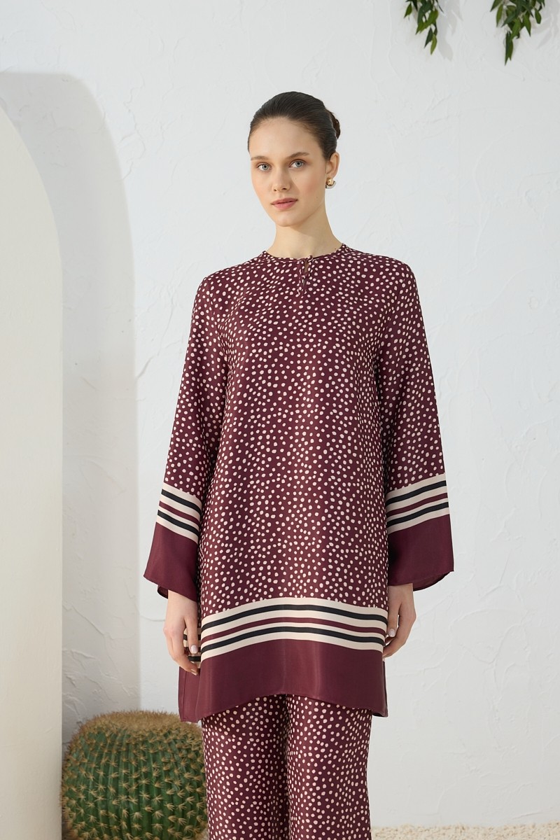 Aker Bordo Desenli Tunik görsel 8