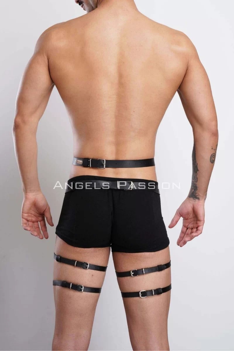 bebekokusu Deri Erkek Bacak Harness, Erkek Jartiyer, Erkek Fantezi Aksesuar - BRFM167 görsel 4