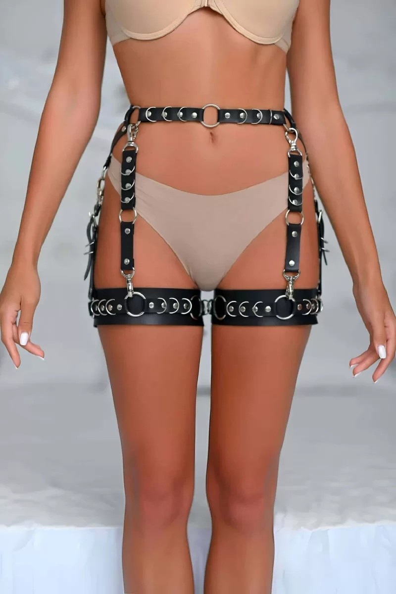bebekokusu Halka Detaylı Şık Deri Jartiyer Harness - BRF1047 görsel 3