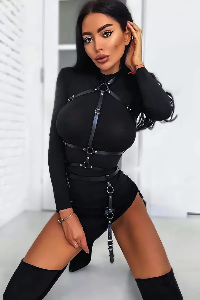 bebekokusu Fantazi Jartiyer Takım Deri Harness - BRF286
