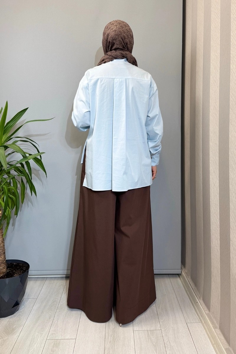 Almarwah Cep Detaylı Poplin Gömlek Bebe Mavisi 101003 görsel 2