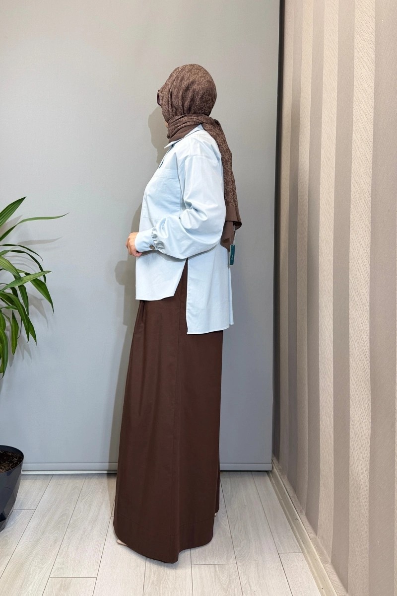 Almarwah Cep Detaylı Poplin Gömlek Bebe Mavisi 101003 görsel 5
